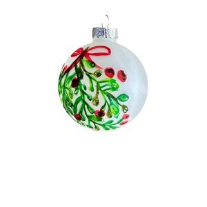 Festive Holiday Ornament with Red and Green Design